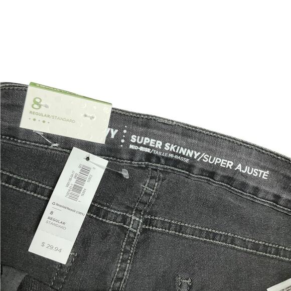 Old Navy Women’s Jeans Mid Rise Stretch Super Skinny Gray Size 8 NWT - Picture 5 of 7